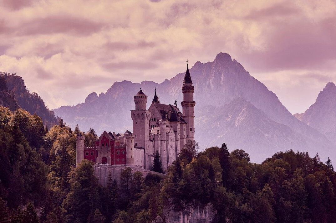 castle in mountains landscape