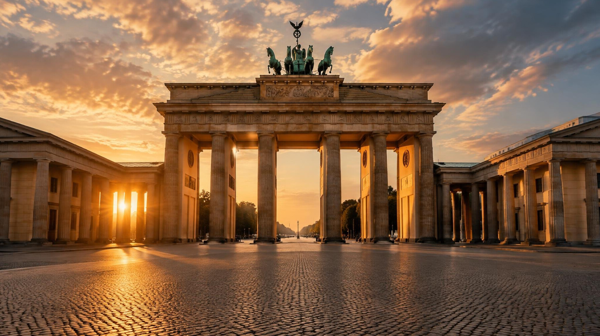 Brandenburg Gate in Berlin at golden hour